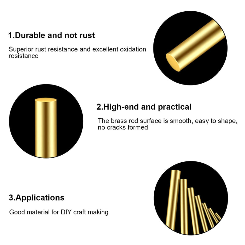 DYWISHKEY 1 Pieces 12 inches 3/4 inch Brass Rods, Brass Round Stock Lathe Bar Stock for DIY Craft Making, Handle Pin, Brass Rod 3/4 inch in Diameter, 12 inches in Length 3/4"x12"