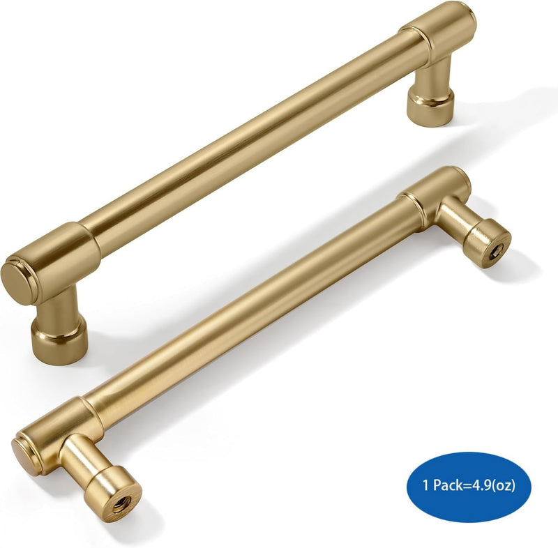 khtumeware 6 Pack 5 Inch(128mm) Champagne Bronze Kitchen Cabinet Handles Warm Brass Cabinet Pulls Gold Kitchen Cabinet Hardware for Cupboard Drawer Pulls Dresser Handle 5"(128mm) Hole Center