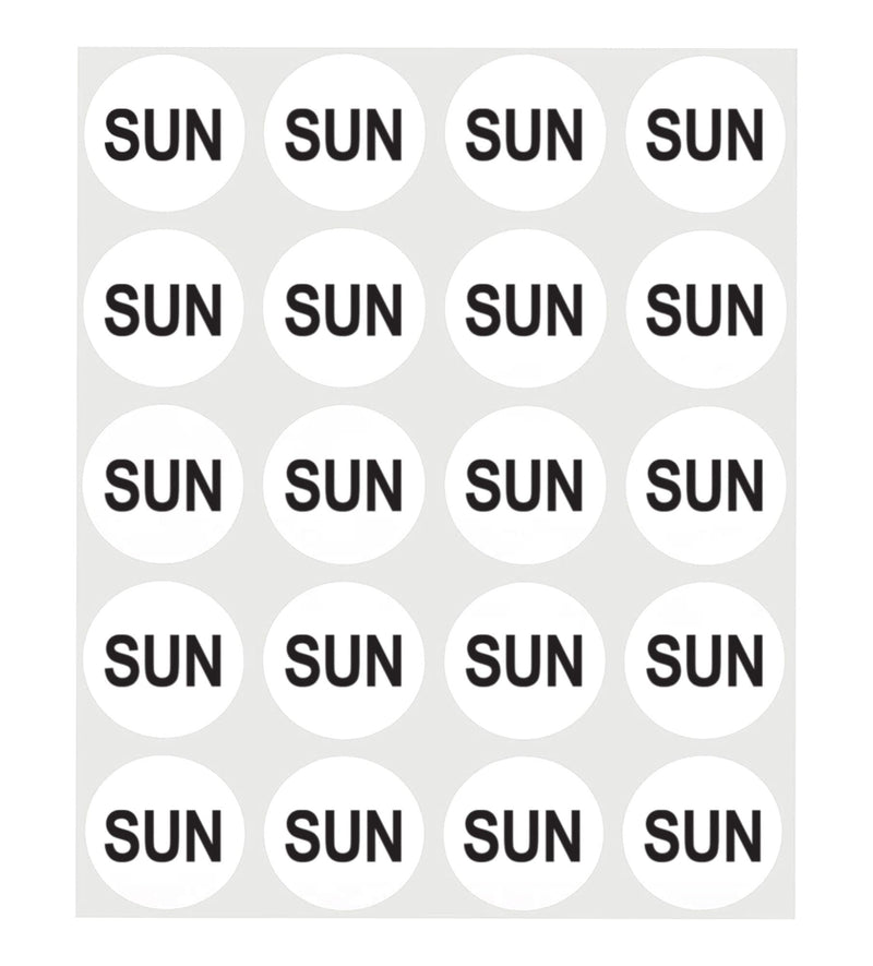 ChromaLabel 1 Inch Round Label Removable Day Labels, 420 Stickers per Pack, Week Kit