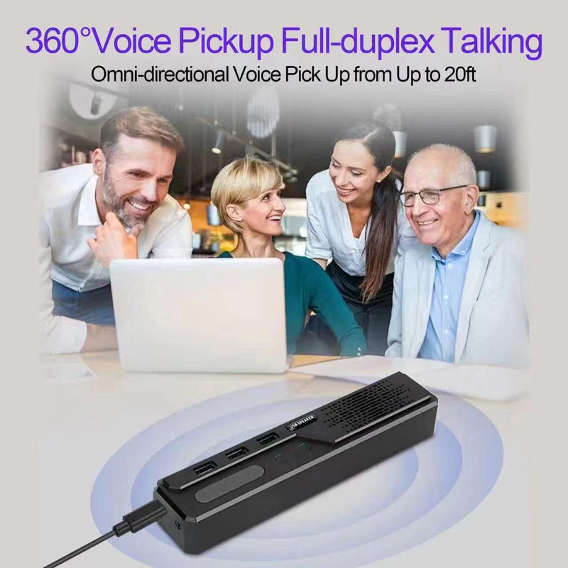3 in 1 USB Computer Speaker with Microphone, PC Laptop Speaker with Mic for Smart Home Office and Online Study，360 Degree Enhanced Voice Pickup, Noise Reduction,Compatible with Zoom, Teams