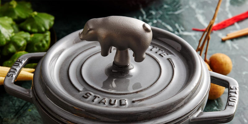 Staub Pig Cocotte Knob Silver 6.7 x 2.5 x 4.5 cm Single