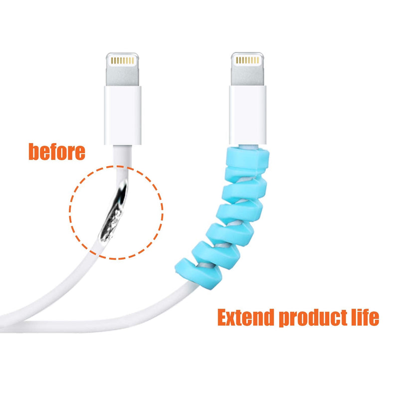 Jetec 24 Pieces Charger Cable Protector, Silicone Flexible Cable Saver, Mouse Cable Wire Protector, Suit for All Cellphone Data Lines(Black, Pink, Blue, Green) Black, Pink, Blue, Green