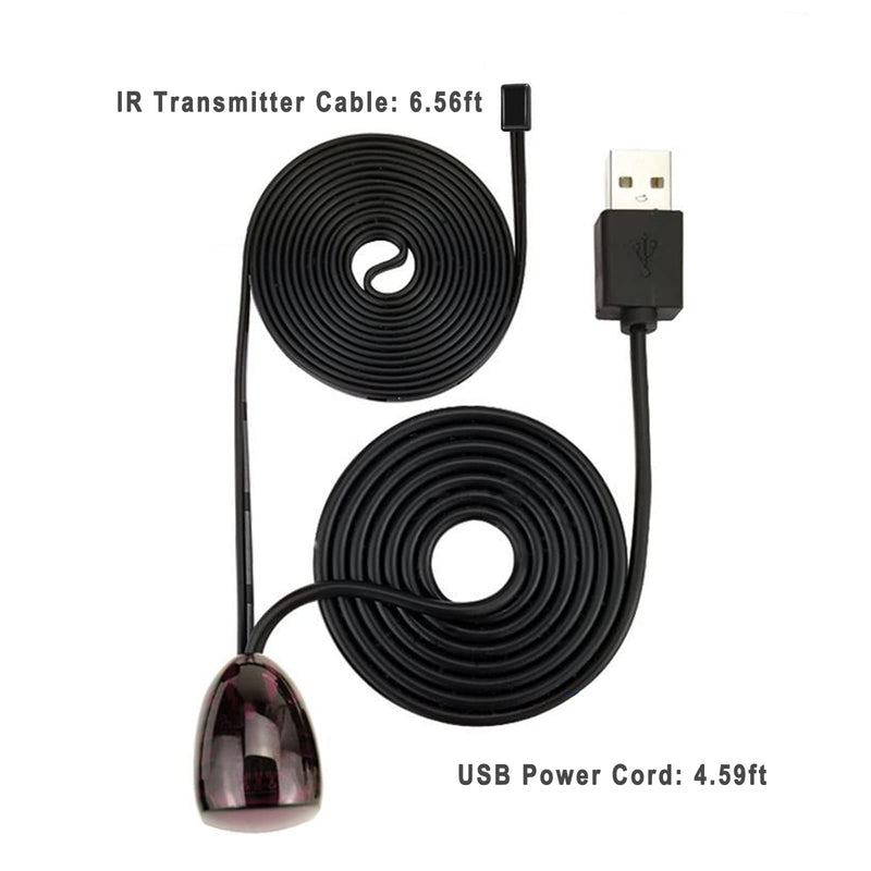 IR Repeater Transmitter Kit Up to 15FT Signal Range - Infrared Remote Control Extender Universal IR Blaster Emitter with Receiver for Cable Box/STB/Amplifier (USB Powered, 10FT) 1 to 1 IR Repeater