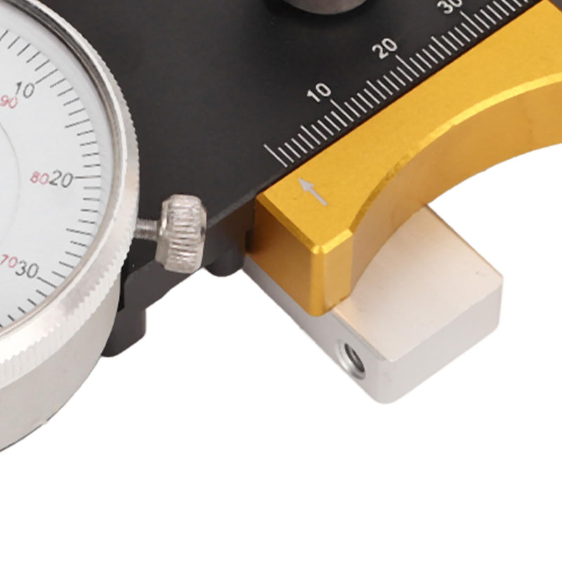 Table saw dial indicator, table saw measuring device for aligning and calibrating workshop machines