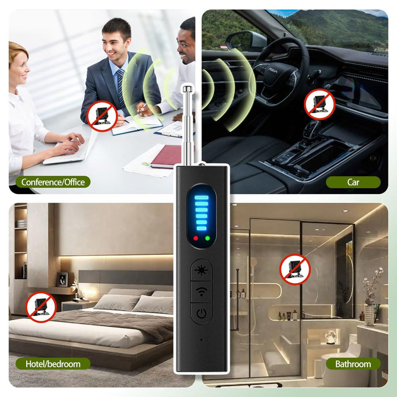 Hidden Camera Detector & GPS Tracker Finder – Portable RF Signal Scanner with 5 Detection Modes, Wireless Anti-Spy Device for Car, Hotel, Office, Travel, Bathroom Security