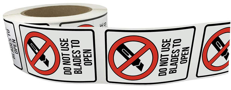 Do Not Use Blades to Open Labels 2 x 3 Inch 500 Total Adhesive Stickers