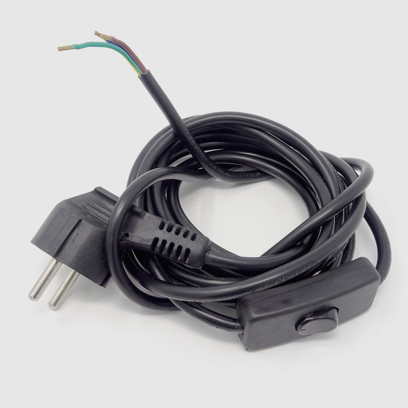 Connection Cable 1.5 m for Table Lamp or Ceiling Light 3 Core CE VDE 250 V Lamp Lead Black Cable + Toggle Switch Connecting Cable Fully Wired
