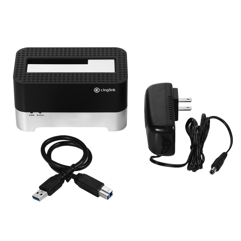 Cinolink USB 3.0 to SATA 2.5/3.5 Inch Hard Drive Docking Station with 4ft USB 3.0 Cable for HDD/SSD Support up to 12TB, Compatible with Windows PC, Mac, Linux, Android TV, PS4, Xbox One Single bay