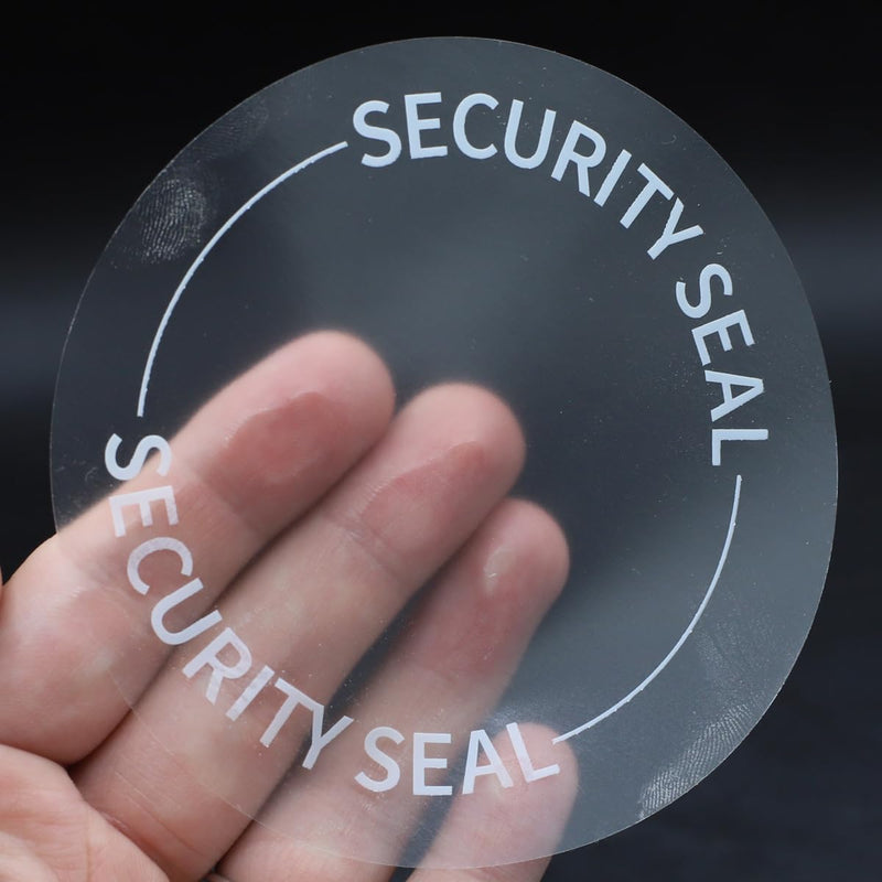 4" Clear Security Seal (Security Seal Printed in White on Label), 500 Total per Roll