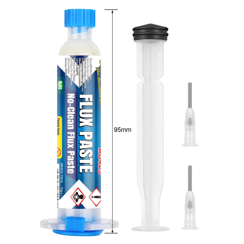 BEEYUIHF No-Clean Flux Soldering, Solder Paste Flux, SMD Electronics Soldering Flux Solder Paste, Solder Grease Flux Pastes for BGA Reflow, CPU/PCB/SMD/IC Solder (10mL Syringes) #8403