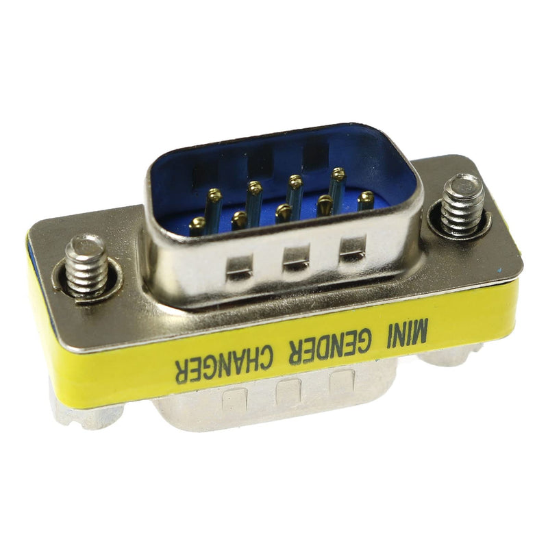 2pcs DB9 9Pin RS232 Serial Cable Male to Male Mini Gender Changer Adapter Coupler Connector