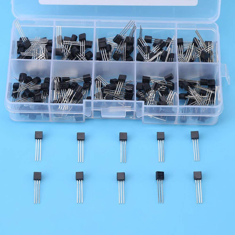 NPN Transistor, 200pcs TO-92 NPN Transistor BC327-BC558 Transistors DIY Kit for Electronic Professionals or Enthusiasts