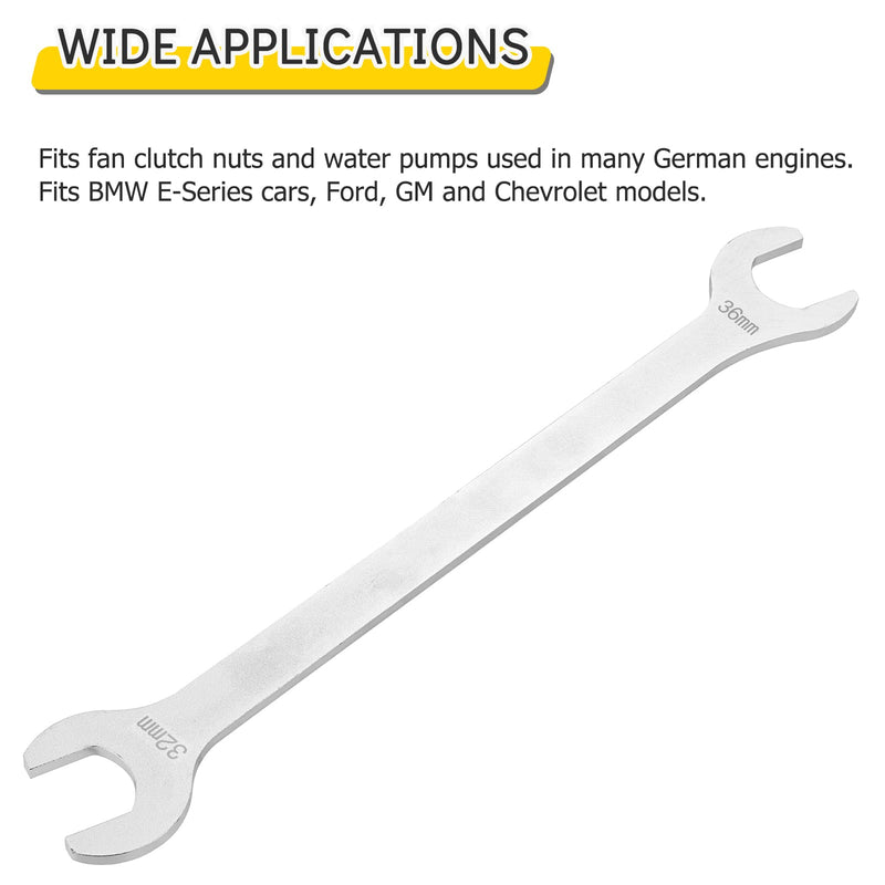 36mm & 32mm Fan Clutch Nut Wrench | Water Pump Fan Clutch Removal Tool Compatible for BMW