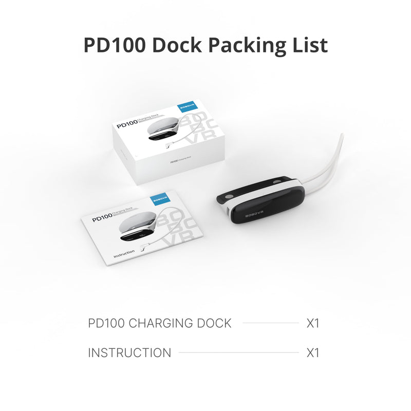BOBOVR PD100 2-in-1 Charging Dock & 30W USB-C PD Power Bank for B100 Battery – Two-Way Fast Charge, Built-in Cable, Multiple Ports (Dock Only Without Battery) Dock Only