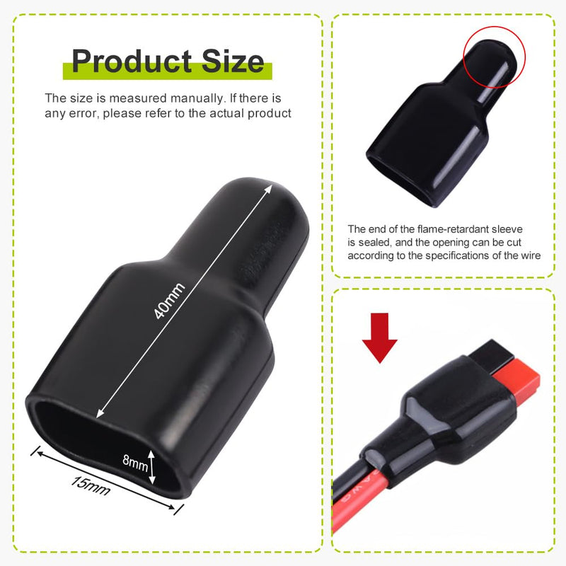 Rubber Covers Flame Retardant Rubber Boots 2-Position Power Connector Rubber Sleeves for Anderson Powerpole Connector Housing PP15-PP45(20PCs) 20PCs