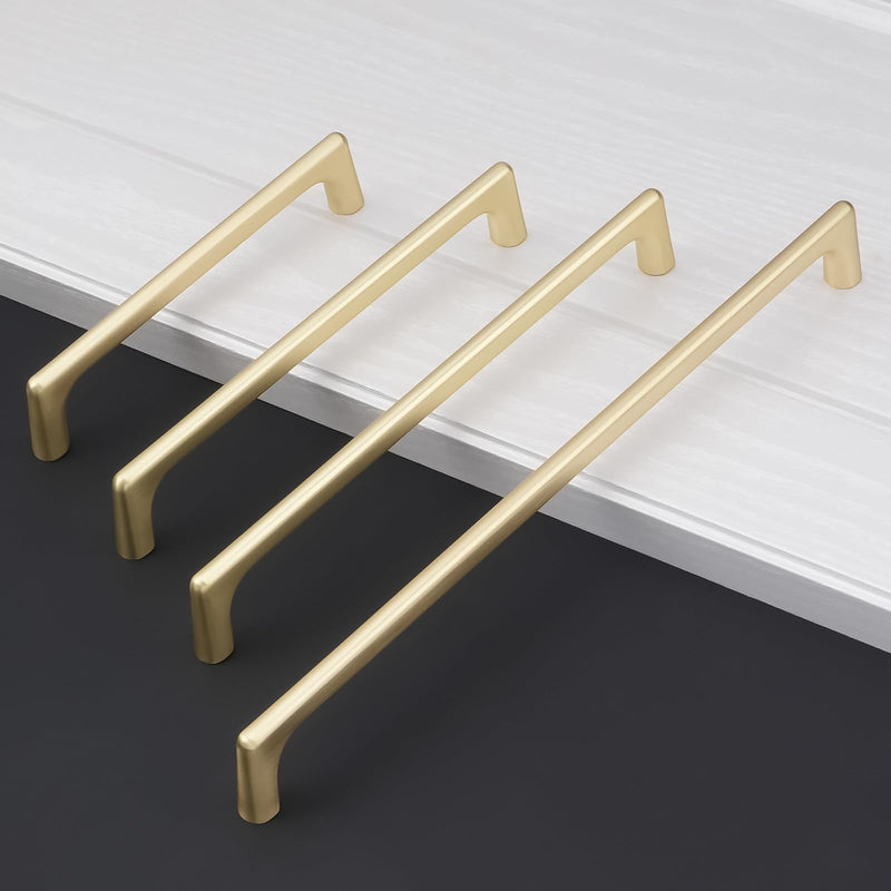 10 Pack 3 Inch(76mm) Brushed Gold Kitchen Cabinet Handles Cabinet Pulls Gold Drawer Pulls Kitchen Cabinet Hardware Kitchen Handles Drawer Pulls Dresser Handles Pull - 3'' Hole Center(76mm) 10
