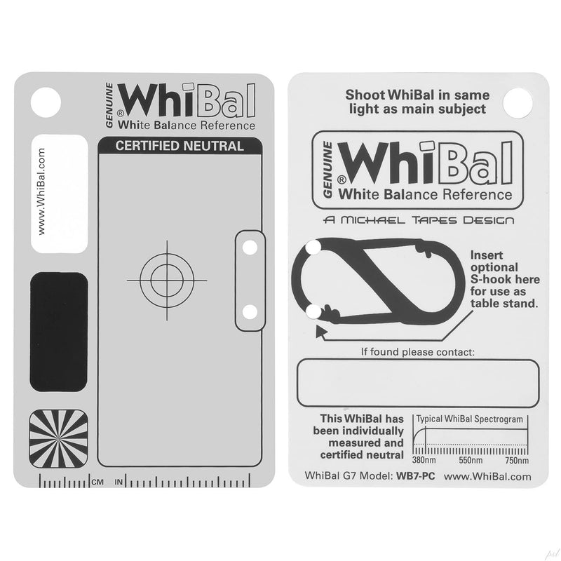 Genuine Whibal G7 Certified Neutral White Balance Pocket Card (2.1"x3.35")