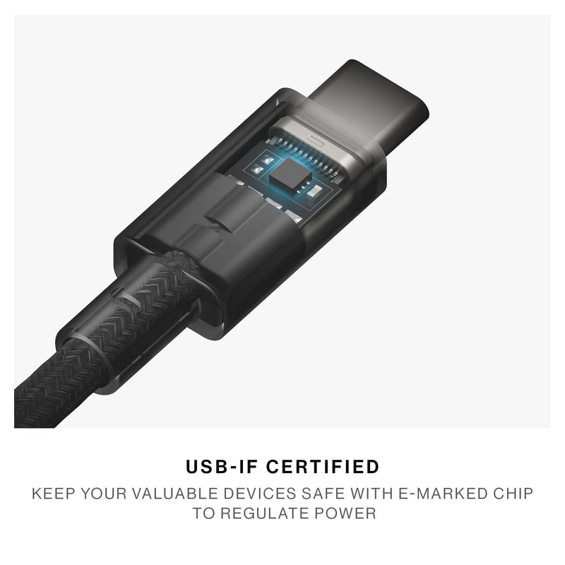 Native Union Pocket Cable 60W – Reinforced Braided USB-C to USB-C Portable Charging Cable – Compatible with iPhone Air, 17e, 17 Pro Max, iPad Pro M5, iPad Air M4, Galaxy S26, Flip/Fold 7 (Oxyfire) Oxyfire