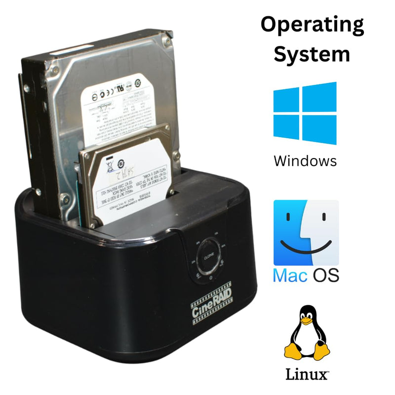 CR-H232 USB 3.2 Gen 1 5Gbps Dual Bay SATA HDD/SSD Docking Station & Duplicator – One-Touch Clone, 2.5"/3.5" SATA I/II/III, Compatible up to 10TB+ Hard Drives, Windows/macOS/Linux Compatible