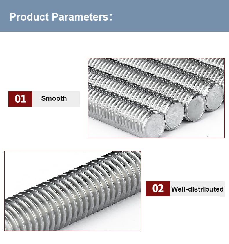 M24 x 250mm Fully Threaded Rod & Studs, 304 Stainless Steel Right Hand Threads Rods, M24-3 Thread Pitch for Anchor Bolts, Clamps, Hangers and U-Bolts 1 Pack M24 (1pcs)