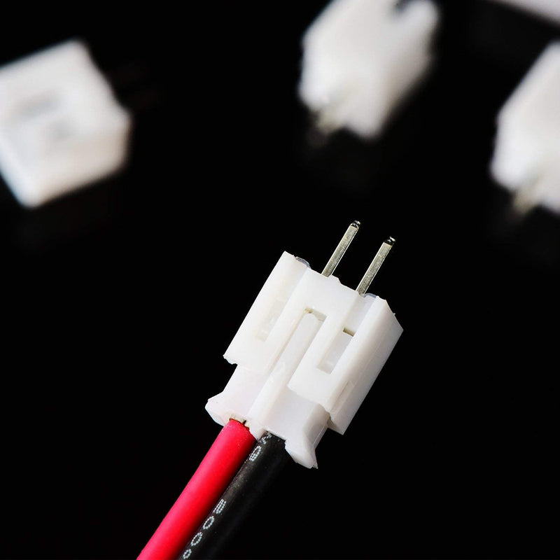 GTIWUNG 20 Pairs JST Connectors, JST 2.0mm 2 Pin Plug with 80mm Cable Wire, JST 2.0 PH 2 Pin Connector Plug, 2-Pin Connector Plug Male & Female