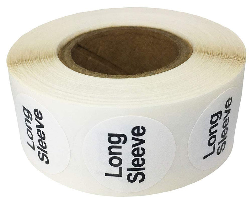 White Circle Long Sleeve Clothing Size Stickers for Retail Apparel 0.75 Inch 500 Total Adhesive Labels 3/4" Circle