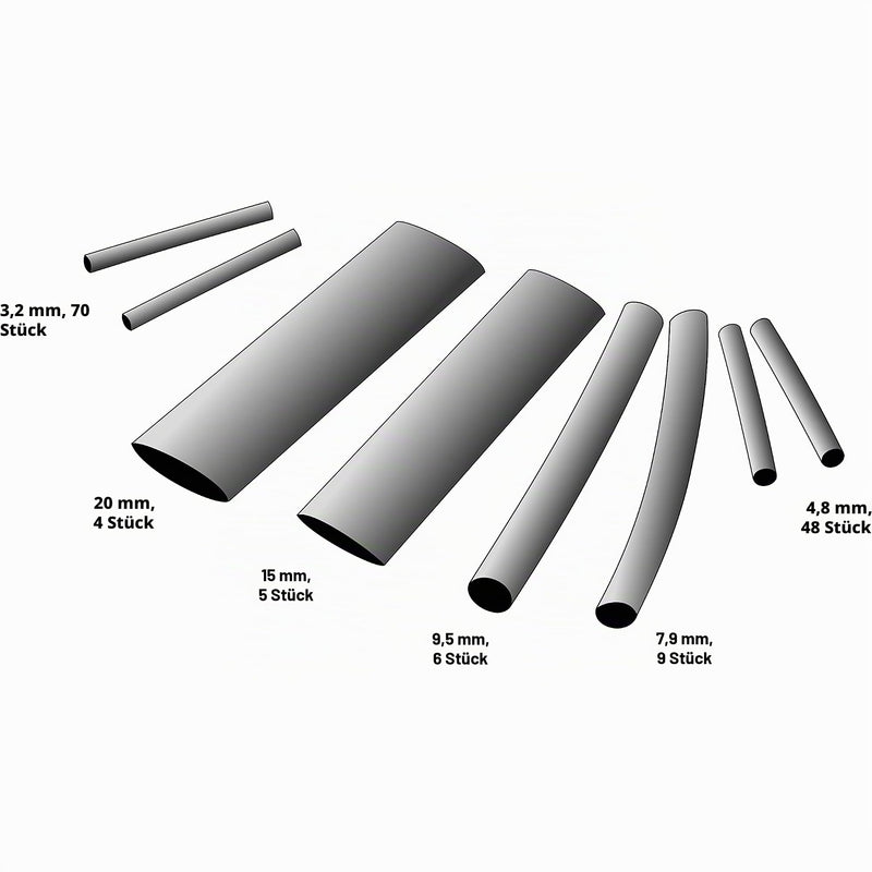 142-piece set 3:1 with adhesive heat shrink tubing assortment Set with total length of 8.3 m. Waterproof thanks to hot glue layer on the inside. By Isolatech., transparent | Unlabeled, 8.3 m total length, in a practical assortment box, hot glue layer f...