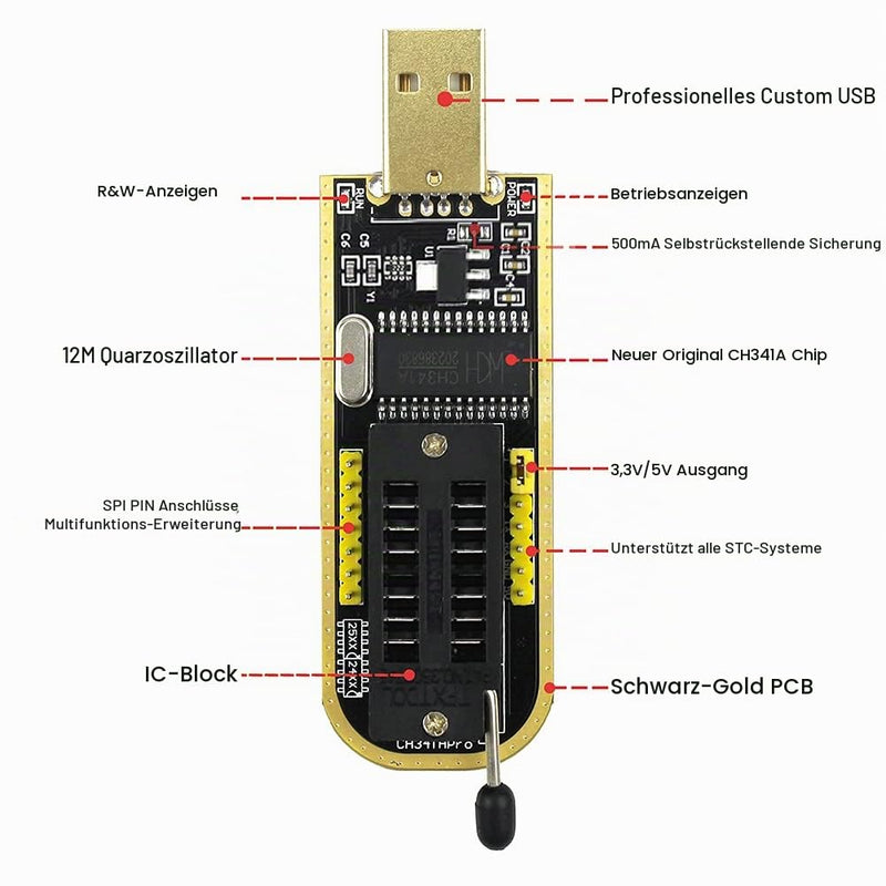 S018 SOP8 Test Clip for EEPR0M 25CXX / 24CXX + CH341A 24 25 Series EEPR0M Flash BIOS USB Programmer