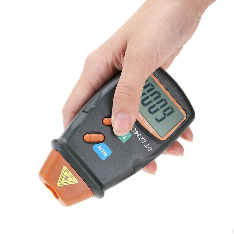 Photo Speedometer DT2234C Digital Speedometer Non-Contact Portable with LCD Display Speed Range 2.5 to 99,999 rpm
