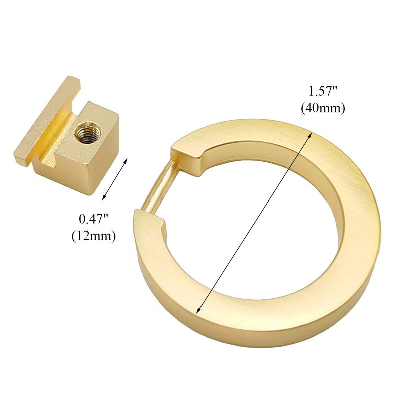 Brushed Gold Cabinet Ring Pulls, Brass Furniture Drawer Pulls Hardware Cabinet Ring Kitchen Drawer Handles Rings, 8 Packs 8 Pack