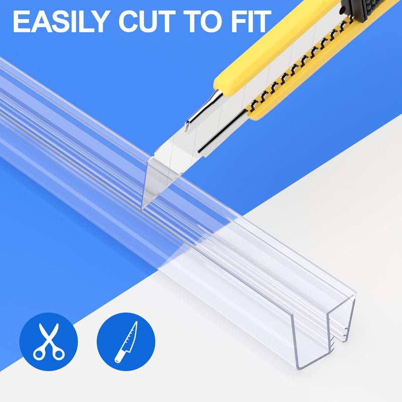 Yecaye 3 Pack Sliding Shower Door Bottom Seal, 3/8" x 39" Sliding Frameless Glass Shower Door Seal Strip, Block Leaks and Create a Water Barrier SlidingDoor Bottom-3/8"x39"