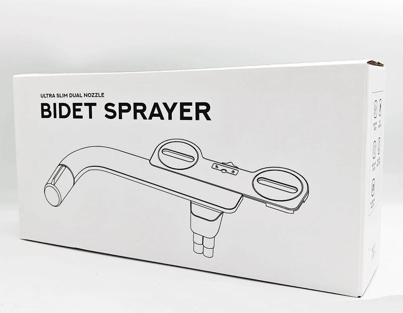 Bidet Attachment for Existing Toilet Seats, Ultra-Slim, Non Electric, Dual Nozzle, Rear & Feminine Wash, Fresh Cold Water Sprayer, Badays Bedets Bedits Badette Bidgets, Silver