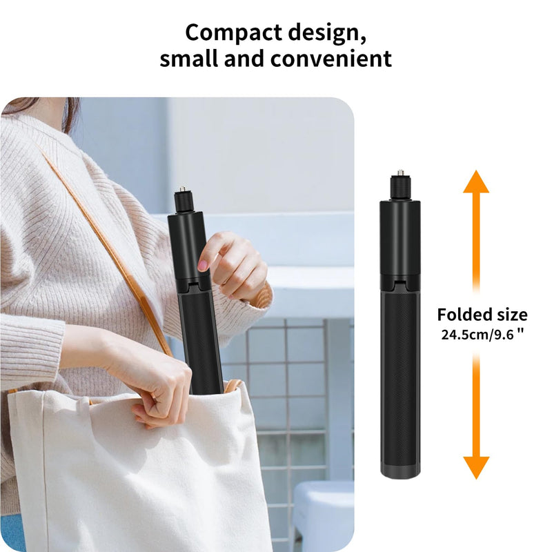 KONPCOIU 48" Invisible Extendable Camera Selfie Stick for Insta360, one x2 x2 x3 RS GO3 Gopro Max Hero 12 11 10 9 8 7 6 5 and Other Action Cameras with 1/4" Screw Mini Portable Camera Tripod 45inch