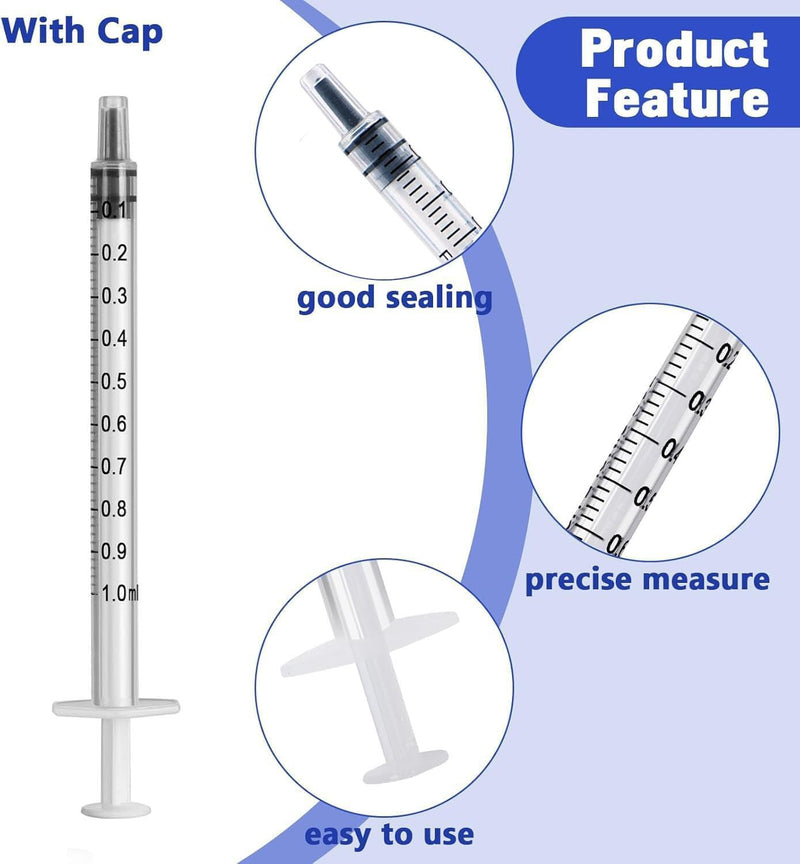 10 x 1 ml syringe colostrum syringe with closure, individually packed | Syringe 1 ml without needle for science laboratories refilling and measuring oil adhesive applicator of liquids feeding 10