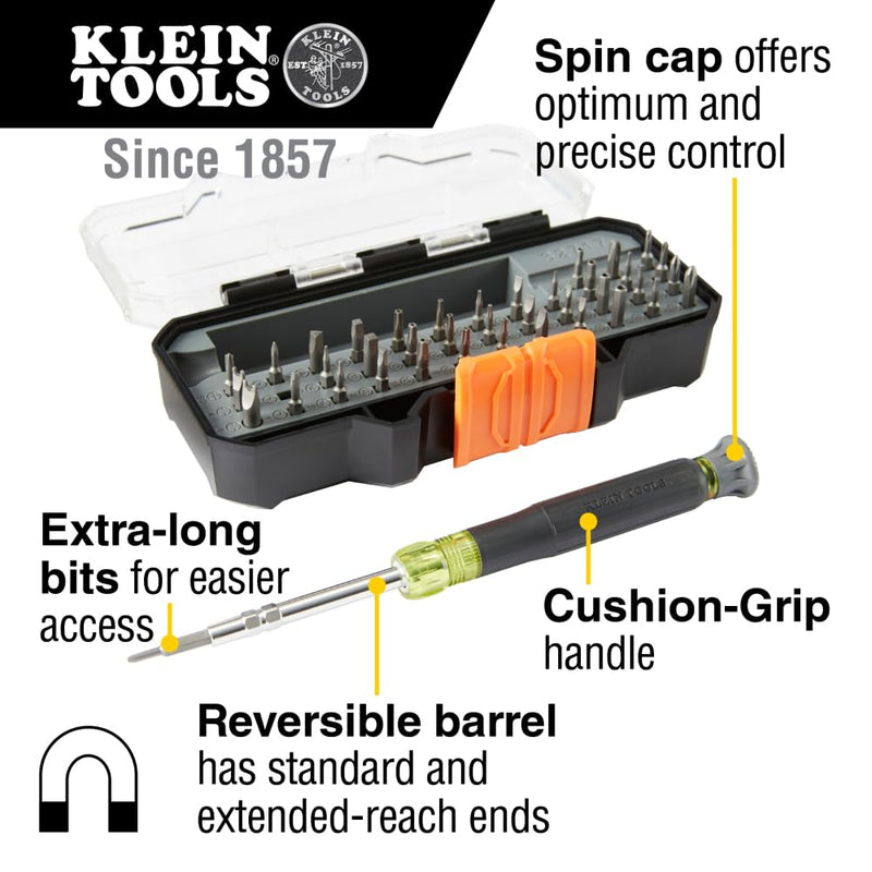 Klein Tools 80066 Precision Driver Kit with Multi-Bit Screwdriver and All-in-One Repair Tool Kit with 39 Bits for Apple Products, 2-Piece Screwdriver Set and 15-in-1 Screwdriver
