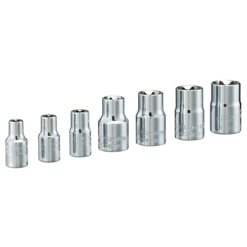CRAFTSMAN Socket Set, External Torx, 1/4 and 3/8 Inch Drive, 7 Piece (CMMT34570)