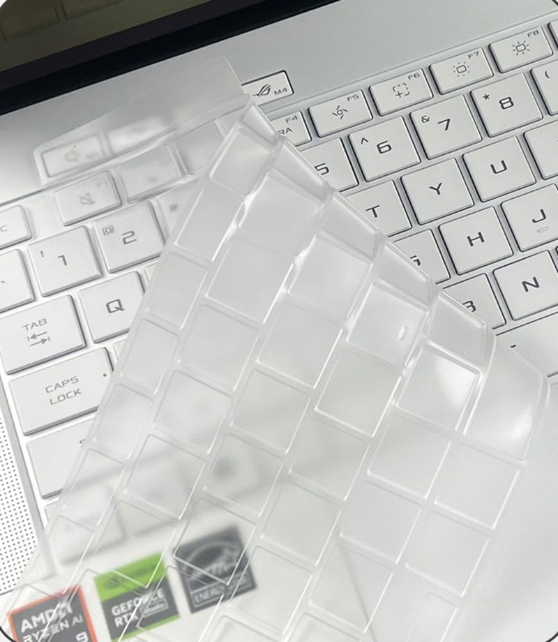 Silicone Keyboard Skin Cover Compatible with 2024 ASUS ROG Zephyrus G14 GA403 GA403UU GA403UV GA403UI & 2024 ASUS ROG Zephyrus G16 GU605 GU605MV GU605MI GU605MY GU605MZ GU605MU Series Laptop (Clear) compatible for ASUS ROG G14 GA403 Clear