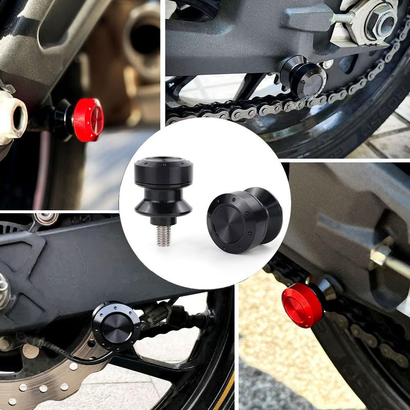 M6 Swing Arm Spools Sliders Compatible with MT-09/10,RSV4,YZF-R1/R3/R6, FZ10,MT-01,Tracer 9,Tracer 900 GT, FZ-09, FJ-09, XSR900, R7,Motorcycle Swing Arm Stand Swing Arm Bobbins Black M6X35