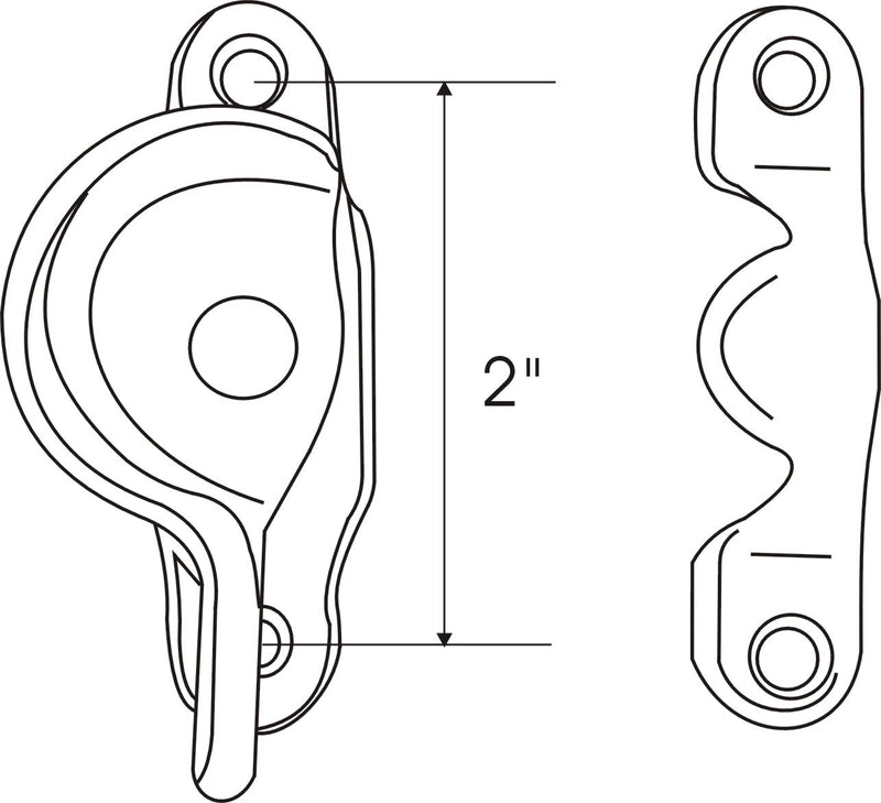 QCAA Forged Brass Sash Lock in Solid Brass, CTC 2", Satin Nickel Brushed US15, 2 Pack