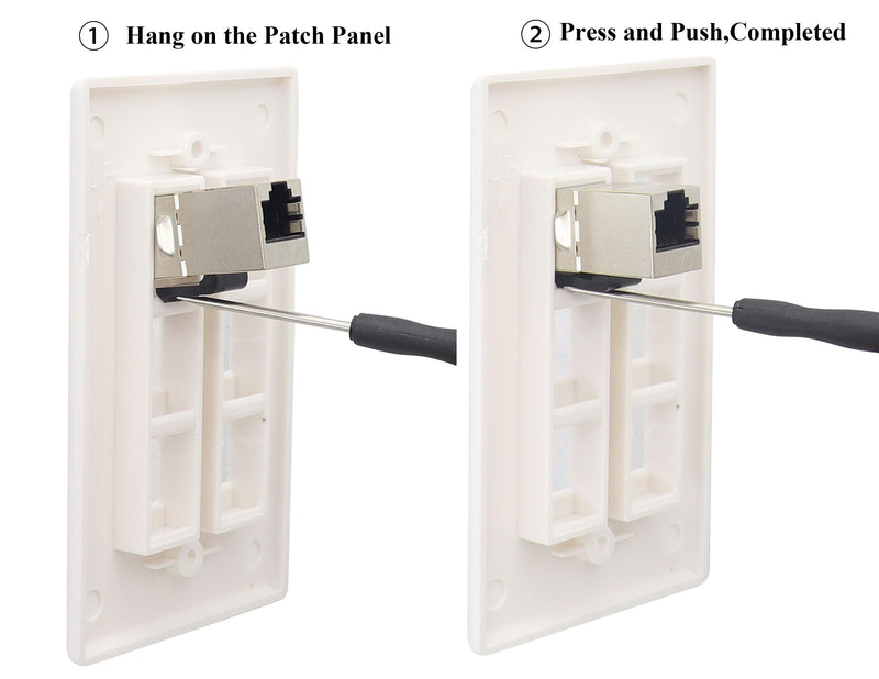 CAT7 Ethernet Panel Coupler RJ45 Keystone Female Coupler Shielded High-Speed Ethernet Wiring Board Connection,for Computers,Monitor Compatible with CAT7/Cat6/Cat5 Plug-in Cables.(10Pack/CAT7) 10