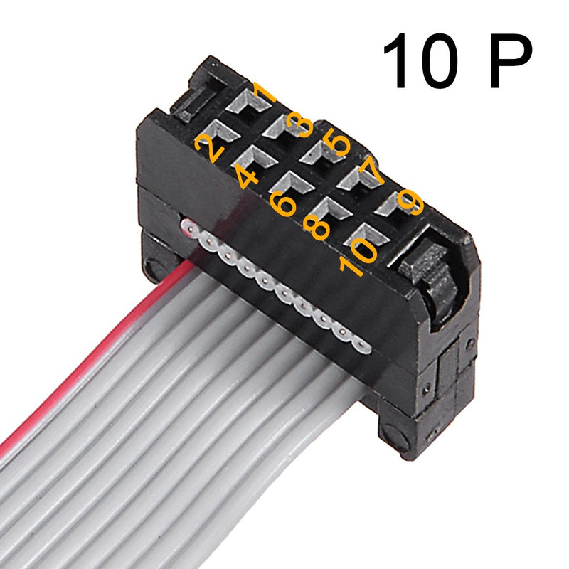 uxcell IDC 10 Pins Connector Flat Ribbon Cable Female Connector Length 30cm 2mm Pitch,5pcs