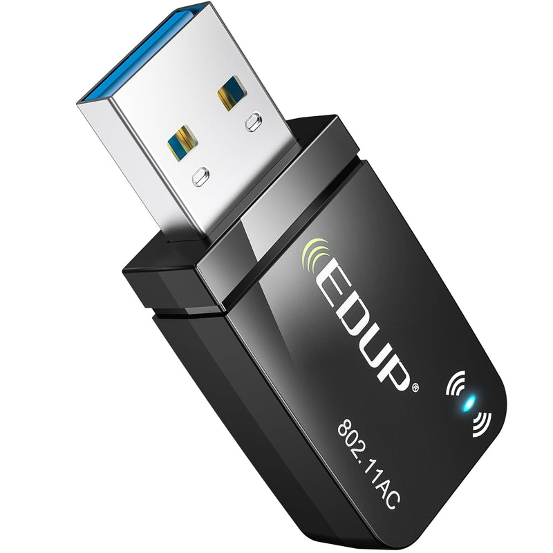 1300Mbps USB 3.0 Wireless WiFi Adapter for PC, USB Wi-Fi Dongle AC Mini Network Adapters 802.11ac 2.4GHz/5GHz Built-in Antenna for Windows 11/10/7/8/8.1/XP Mac OS 10.15 and Below EP1689