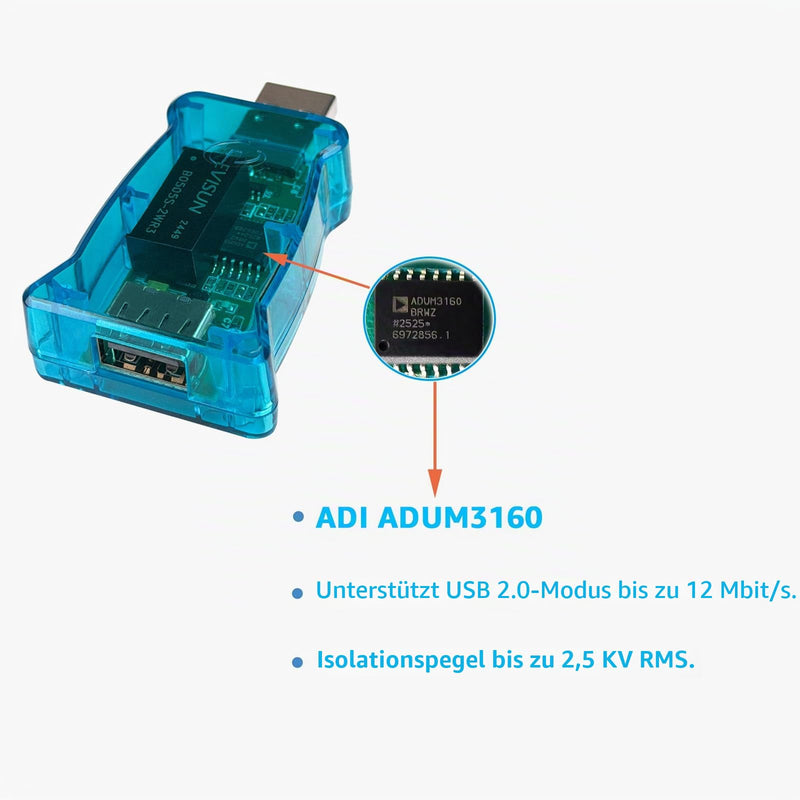 DSD TECH SH-G01A USB Izolator with ADUM3160 Chip 12 m Blue