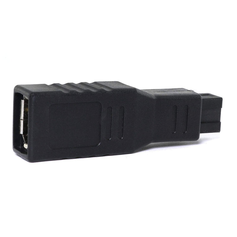 RLECS FireWire IEEE 1394 Type A 400 6 Pin Female to 1394 Type B 800 9 Pin Male Data Transfer Adapter Converter for MacBook Pro, Mac Mini, iMac etc
