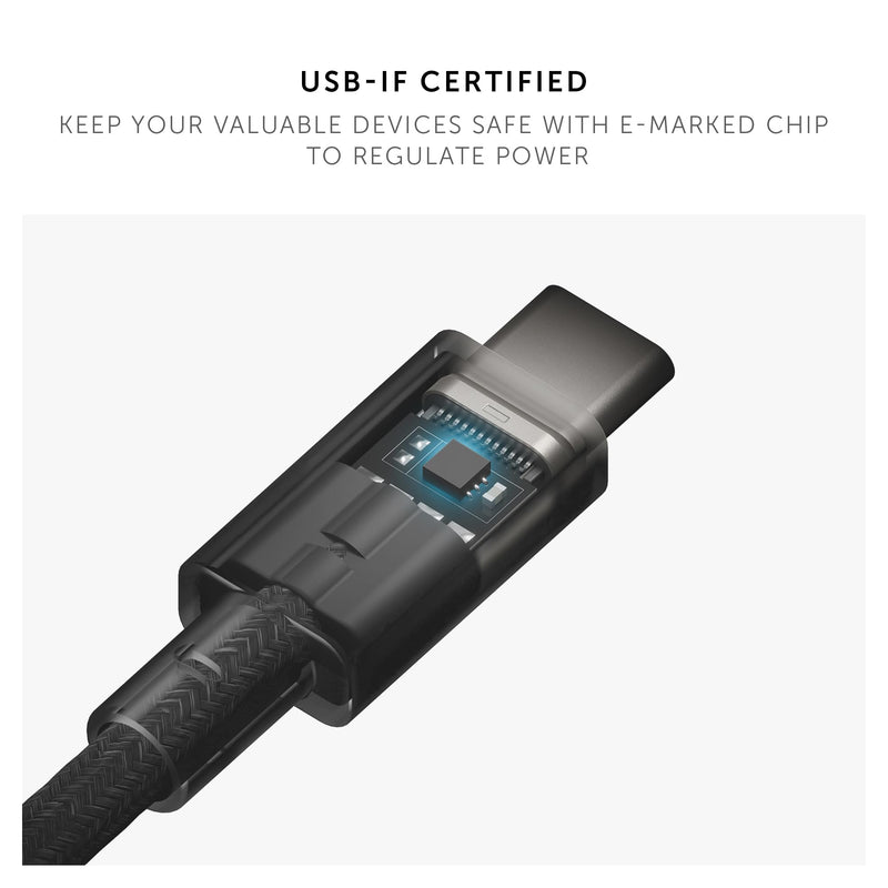 Native Union Type-C Belt Cable Pro - 240W USB-C to USB-C 8ft Ultra-Strong Charging Cable with Leather Strap Compatible with iPhone Air, 17e, 17 Pro Max, MacBook Pro 14"/16" M5, Air 13"/15" M5 (Cosmos) Cosmos
