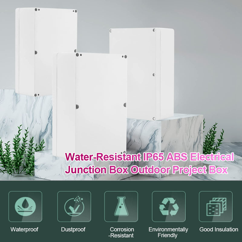 Waterproof Junction Box, Gray Plastic Enclosure Project Case DIY Wiring Junction Box 230*150*85mm