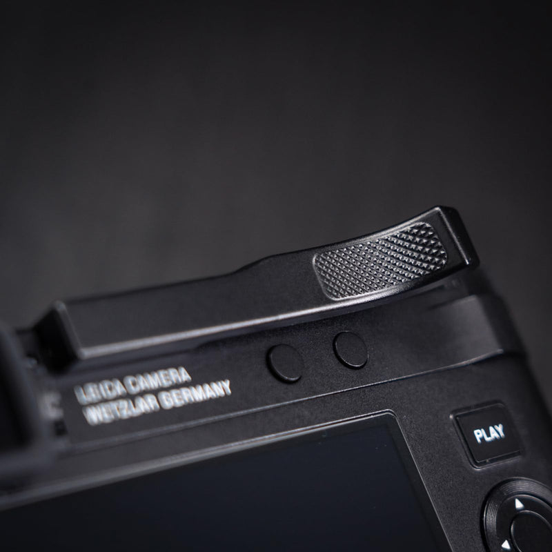Metal Thumb Up Grip for Leica D-LUX8 DLUX8 Camera, Hot Shoe Thumb Rest Support Grip ，Exclusive Vintage Anti-Slip Pattern, Enhance The camera's Grip Feel (Black) Black