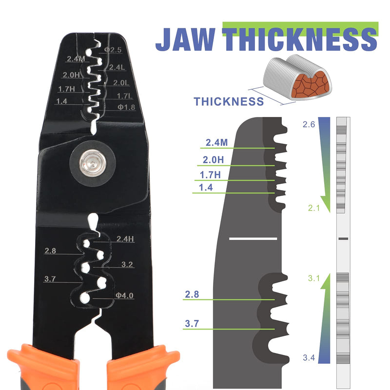 iCrimp Ratcheting Open Barrel Crimper for JST Molex TE Pins, AWG 30-14 | Ratcheting open barrel crimper for JST, Molex and TE connector pins Ratcheting Grip