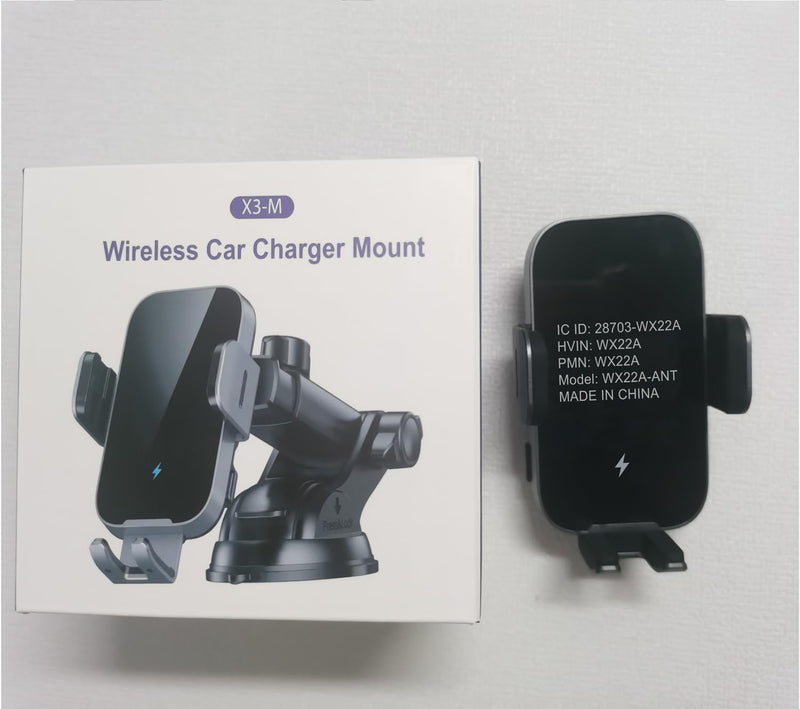 Wireless Car Charger Mount Auto Clamping, 15W Fast Charging Car Phone Holder Charger for Dash Windshield Vent Compatible with iPhone 15 14 13 12 Pro Max, Samsung Galaxy S24+ S23 Ultra S22 S21+
