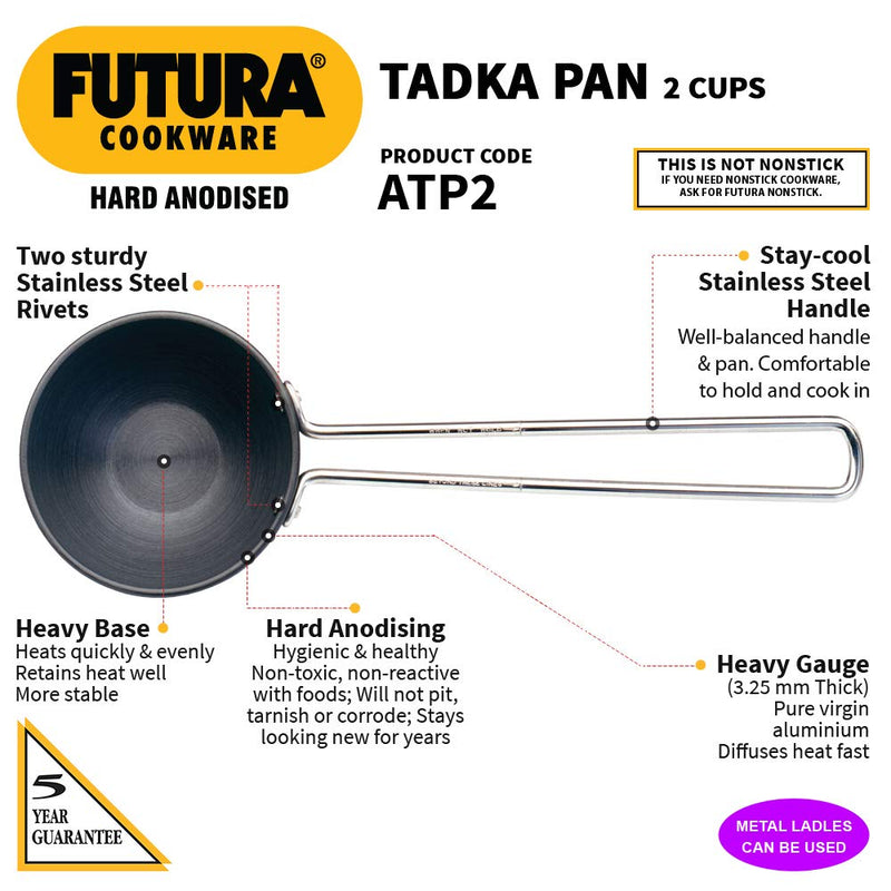 FUTURA Anodised Heating Pan, 4.72 IN, Black 2 CUP